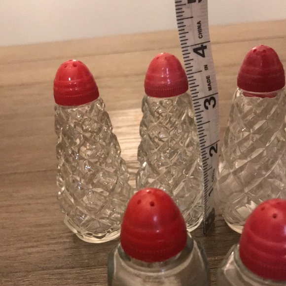 Vintage retro diner glassware salt & pepper sets Gemco syrup 7 pieces (a) - Picture 8 of 9